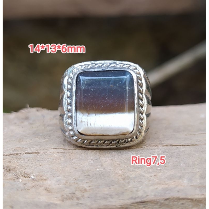 batu akik cincin batu garut cristal motif unik langka siap pakai