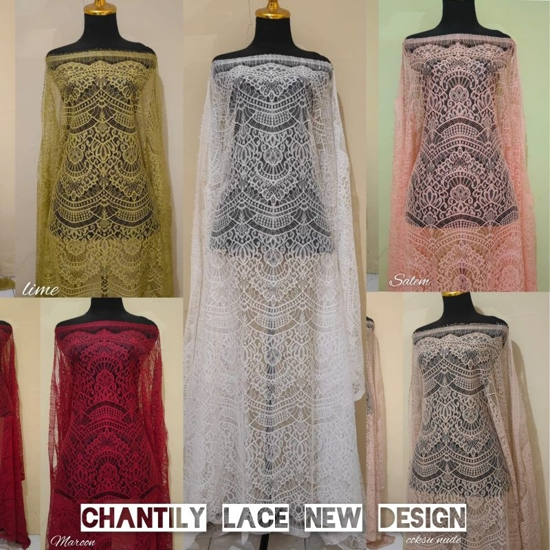 Kain Brukat Chantilly, Kain Brokat Chantili, Kain Brukat Santili Bahan Kebaya, Kain Brukat Santili B