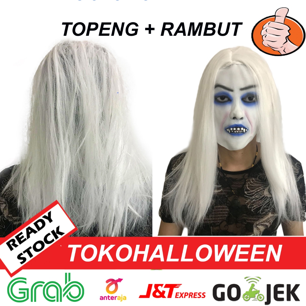 TOPENG LATEX SETAN PUTIH KUNTILANAK BAHAN KARET