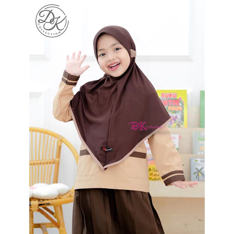 Hijab Anak Sekolah Size Kelas 1-3 SD Serut Jersey