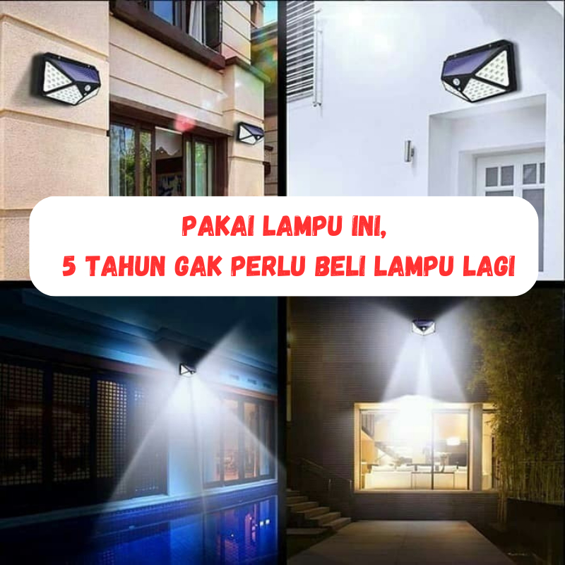 Lampu Dinding Solar Cell Penerangan Jalan Outdoor Tenaga Surya Otomatis Hidup Mati Sensor Cahaya Ter