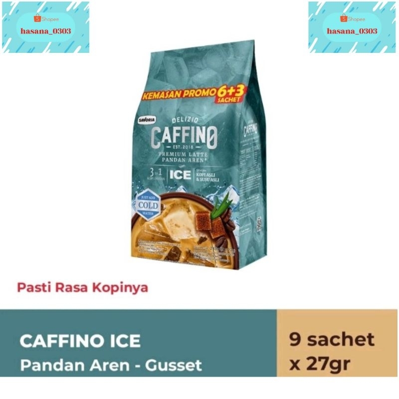 

Caffino Ice Pandan Aren Gusset - Bubuk Es Kopi Instan 6 Sachet x 27g