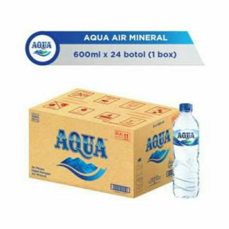 AQUA Air Mineral 600ml × 24 Botol ( 1 Dus)