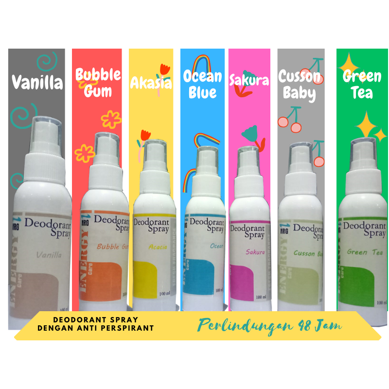 Deodorant Spray + Antiperspirant 100 ml / Deodorant 48 H / Deodorant dengan Antiperspirant / Natural