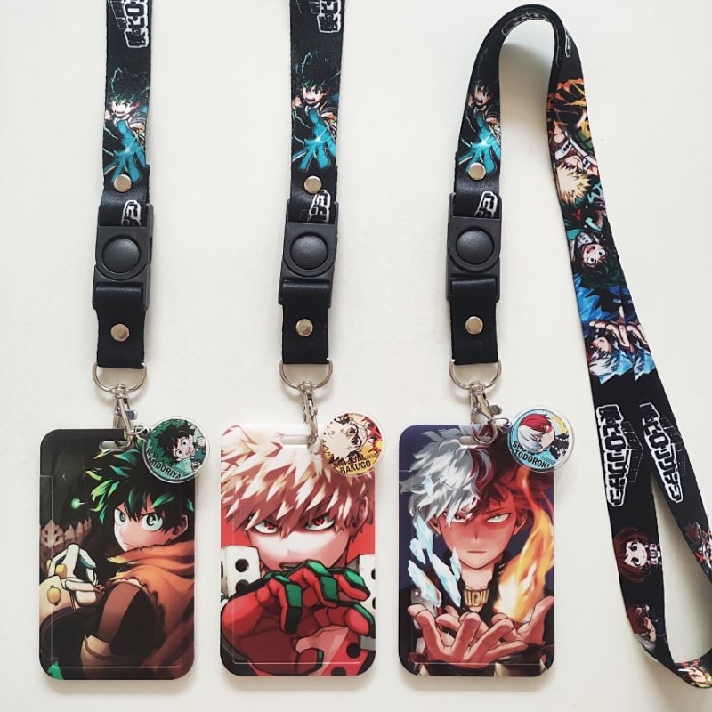 

ID Card Holder Name Tag Lanyard / Kalung Wadah Kartu Identitas Boku no My Hero Academia Deku Midoriya Izuku Bakugou Katsuki Todoroki Shouto