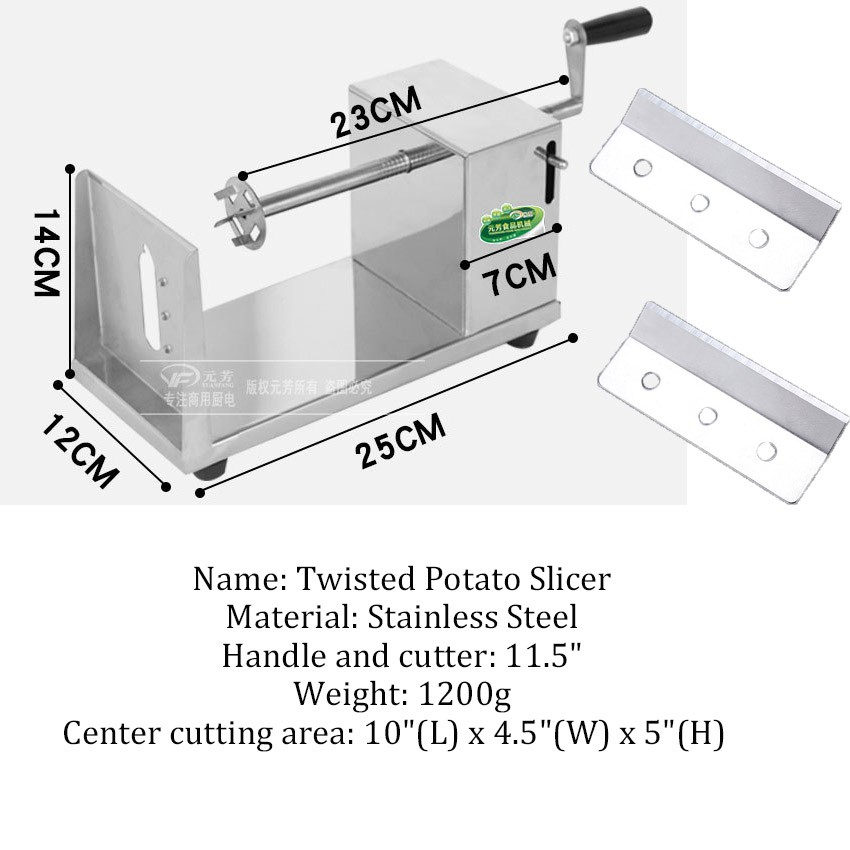 Mesin Keripik Kentang Tornado Mesin Keripik Kentang Spiral Berputar Mesin Pemotong Kentang Manual