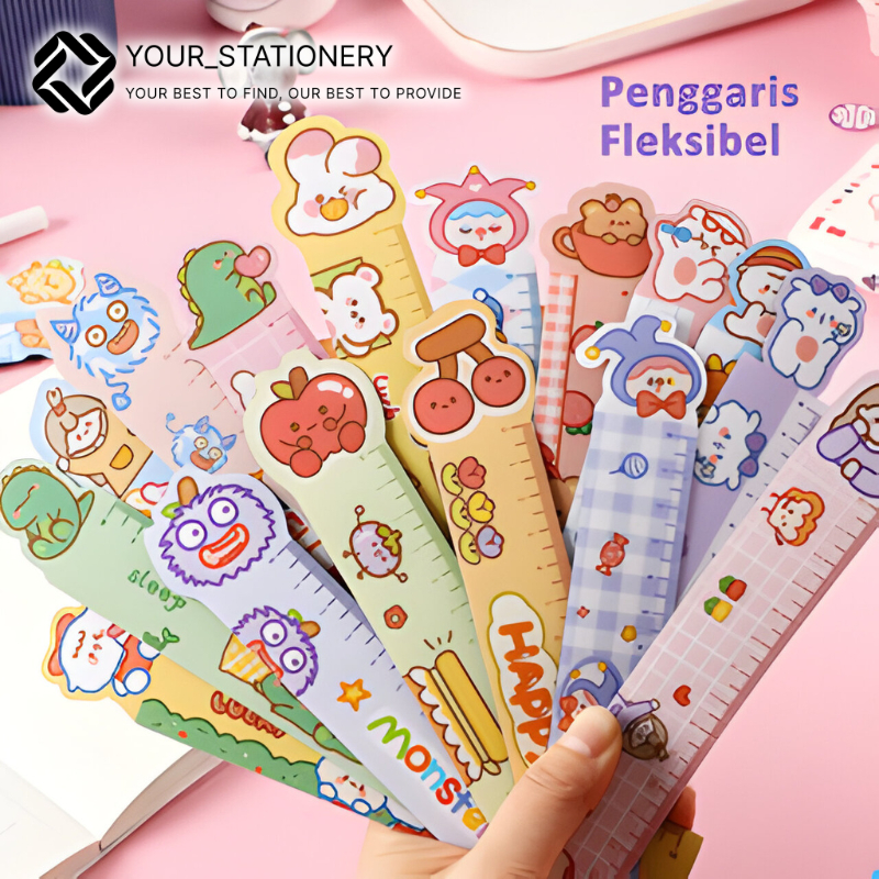 

[Your_Stationery] Penggaris Magnet Flexible dengan Motif Lucu 15 cm/ Motif Animal Kartun/ Soft Ruler