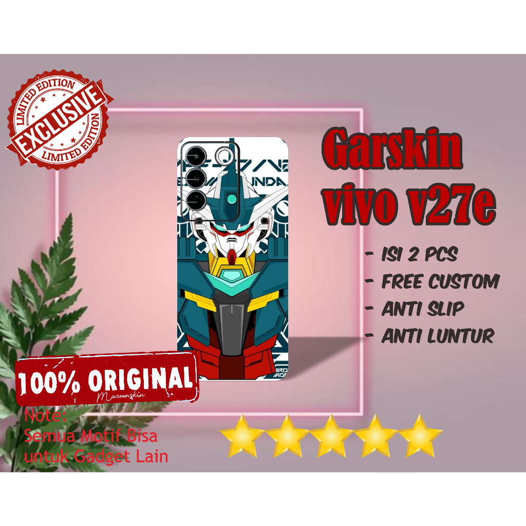 GARSKIN STICKER VIVO V27 SKIN VIVO V27e MOTIF rog - ISI 2PCS SKIN FREE CUSTOM - GARSKIN ANTIGORES VI