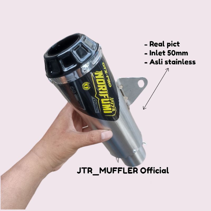 SILINCER SELENCER KNALPOT NORIFUMI GTX PRO INLET 50MM UNTUK KLX CRF TRAIL MODIF VIXION FU JUPITER MX
