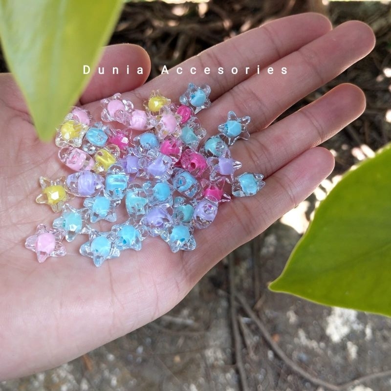 25g - Manik Manik Kristal Bintang/Mote kristal/Manik Akrilik Bening