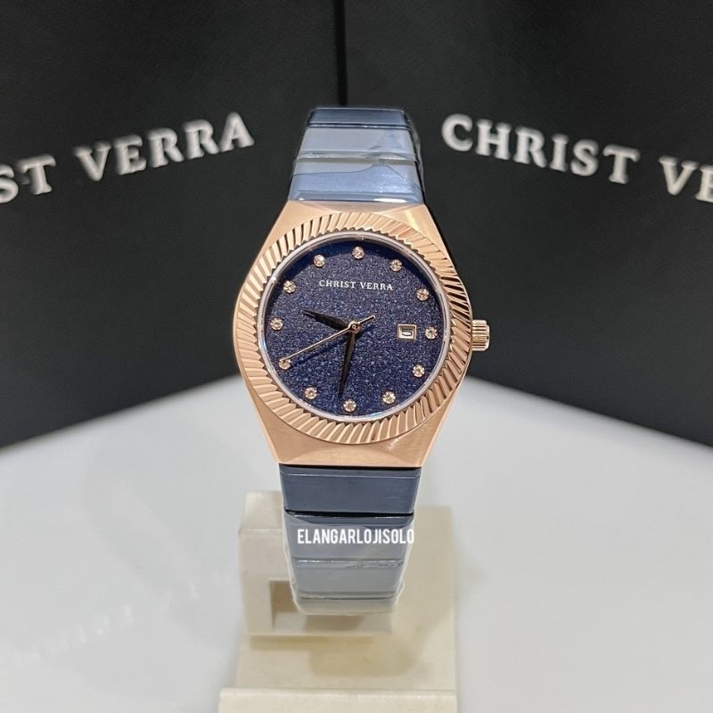 JAM TANGAN WANITA CHRIST VERRA CV 922707L-1J BLU ORIGINAL