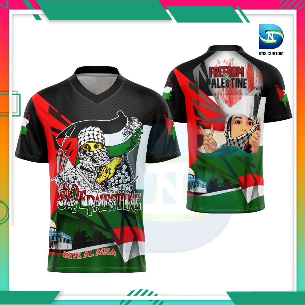 Jersey Free Palestine End Israel Occupation Kaos Save Palestina Fullprint