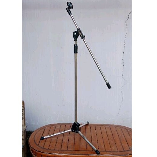 Stand Mic Panjang Stainless Free Holder Mic