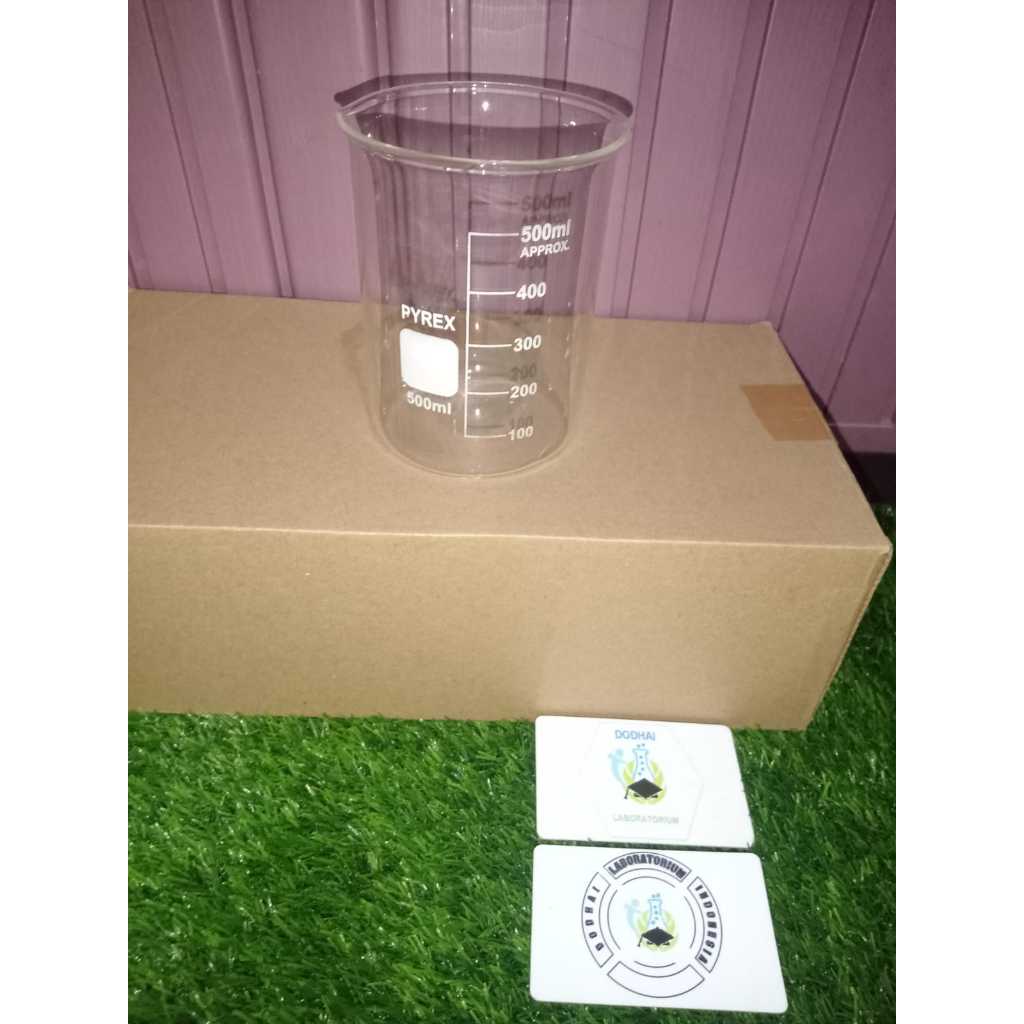 Beaker glass, gelas kimia pyrex, 500ml