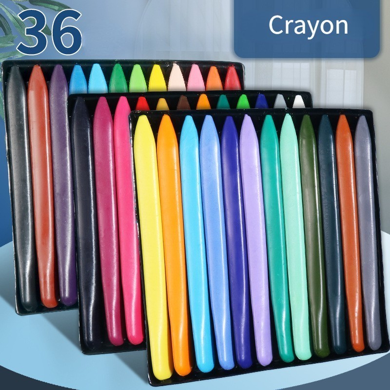 

Crayon Mewarnai Anti Air Anti Kotor Di Tangan - Pensil Warna Crayon 12 / 24 / 36 Pcs - Noviastore88