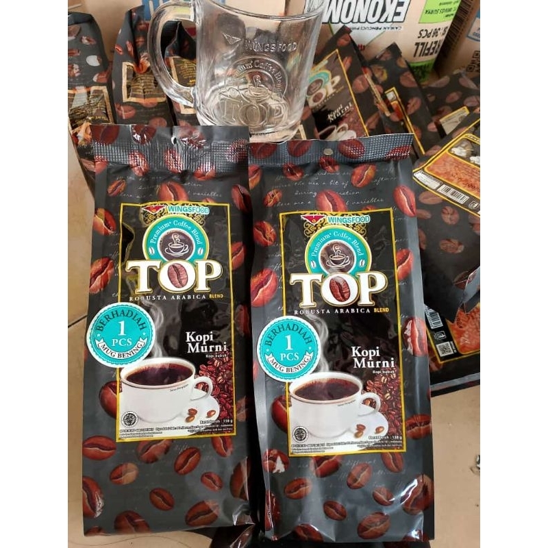 

Kopi TOP robusta Arabika blend 158gram + Bonus Gelas