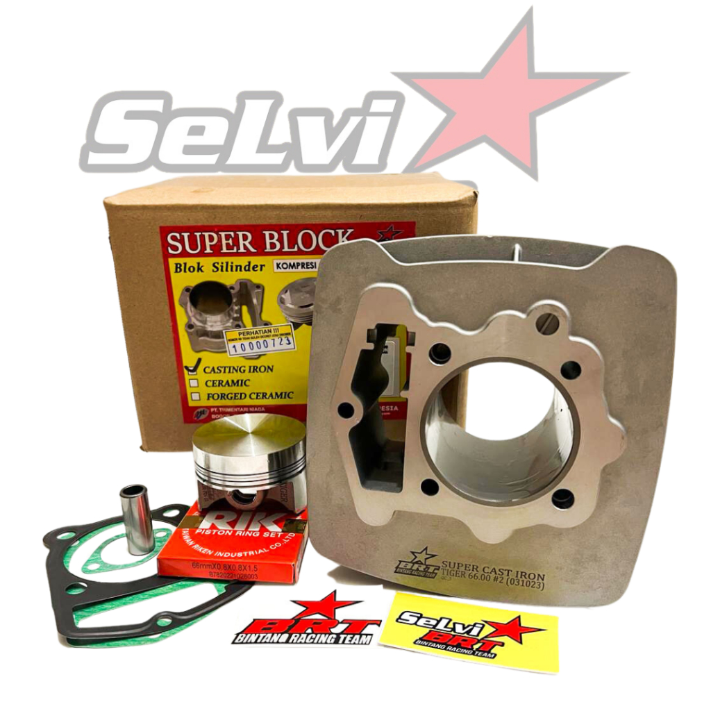 BLOK CAST IRON BRT BORE UP TIGER MEGAPRO GL PRO NEOTECH  66mm 213CC