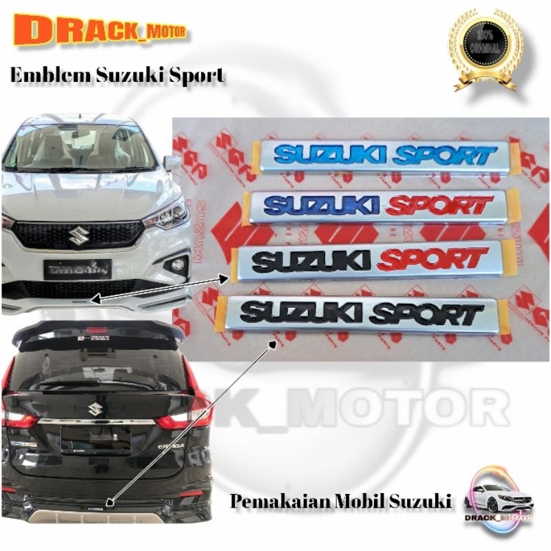 Emblem SUZUKI SPORT original asli/ Tulisan Merk Logo Suzuki Sport Original/emblem suzuki sport all n