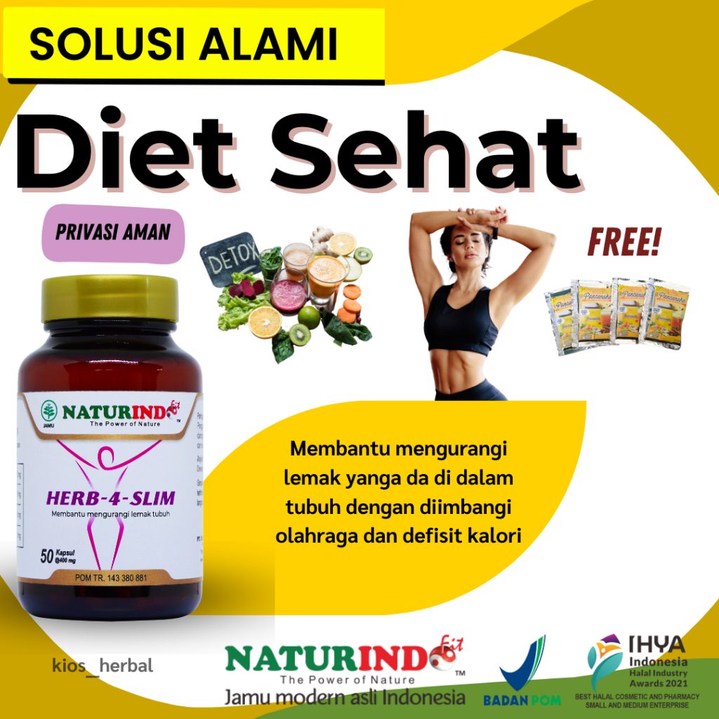 Obat Herbal Pelangsing Penurun Berat Badan Alami Naturindo