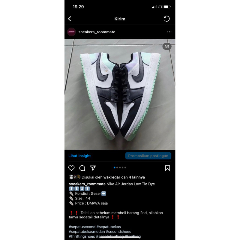 Nike Air Jordan low tie die