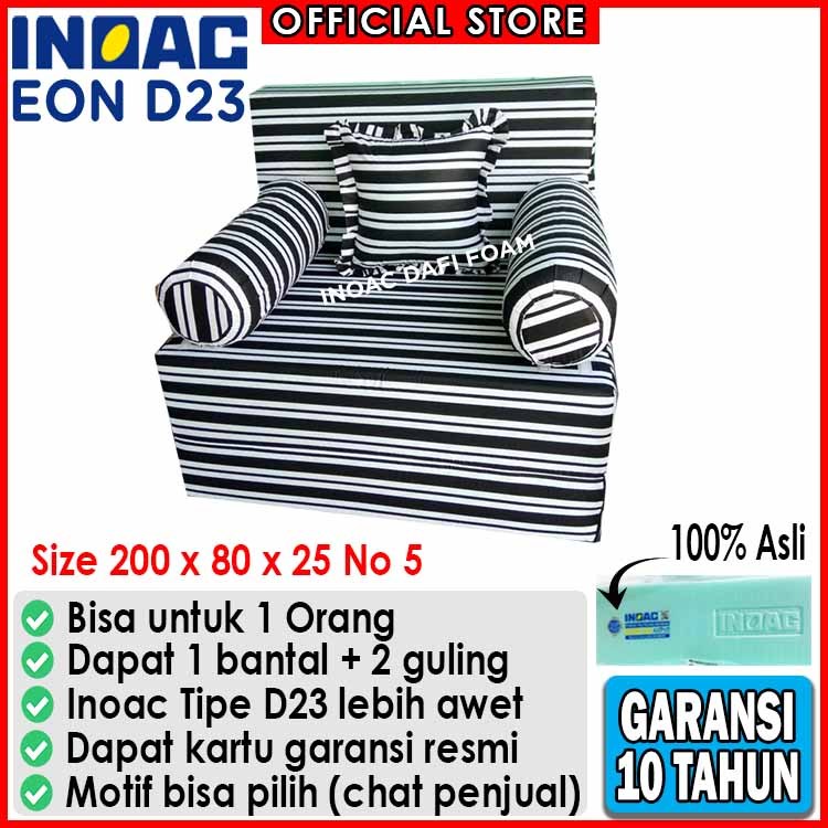 Sofabed Inoac 200x80x25 nomor 5 busa Inoac EON D23 original garansi 10 tahun kasur busa kasur lipat 