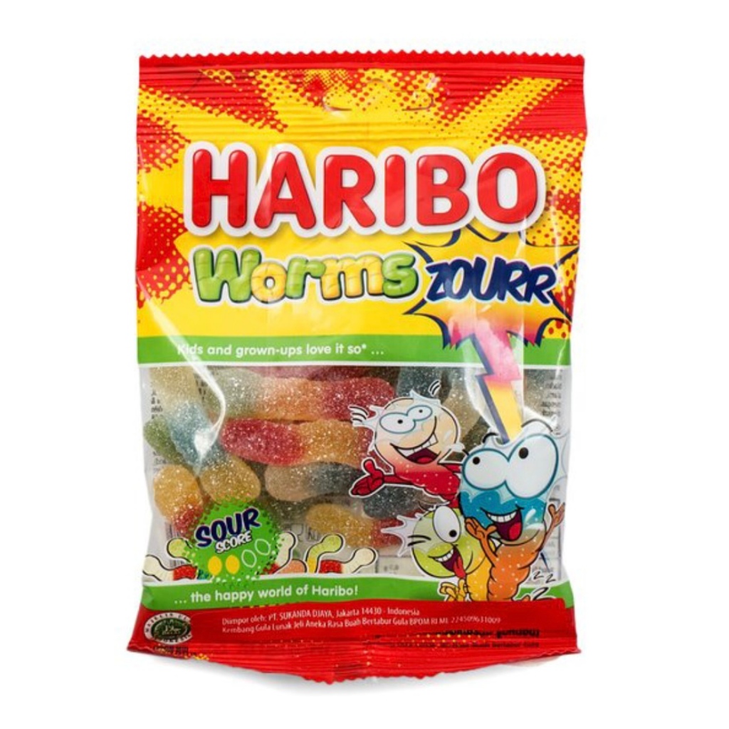 

Haribo Permen Zour Jelly Fruit Candy 80gr