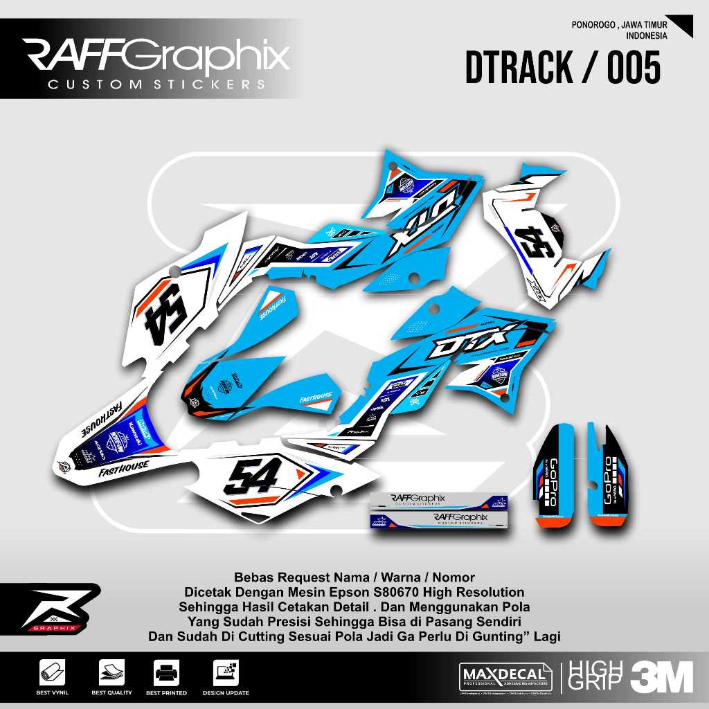 DECAL DTRACKER SUPERMOTO KEREN / DECAL DTX / DECAL KLX 150