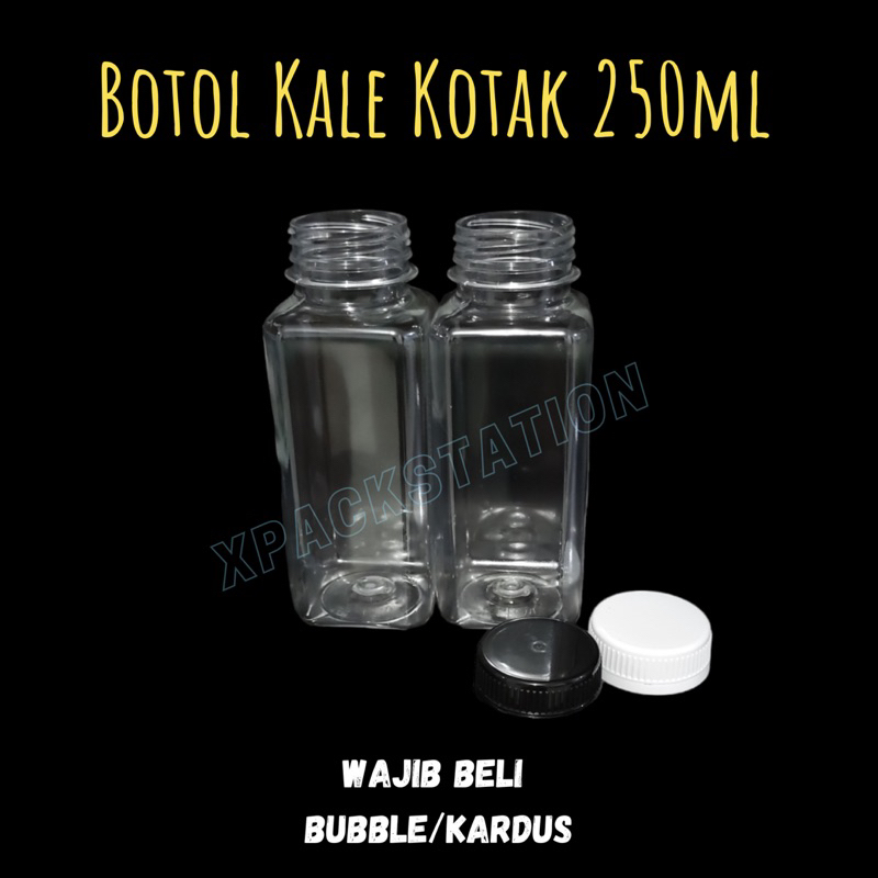 Botol Kale Kotak 250ml TEBAL/ Botol Jus/Botol Kick
