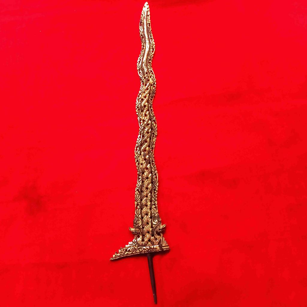 Keris Naga Kembar Luk 9 Krawangan Kinatah Kamarogan