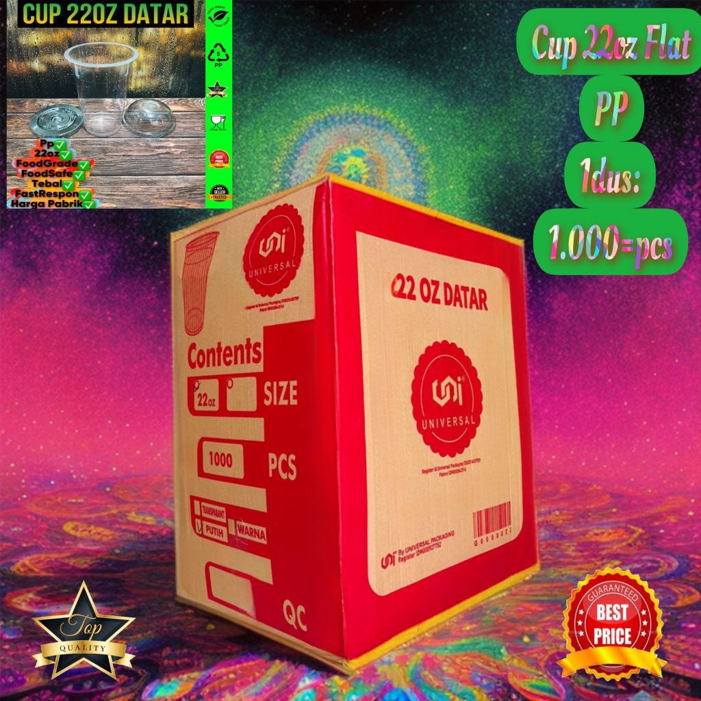 ISI 1000PCS CUP DATAR 22oz CUP GELAS PLASTIK 22oz GELAS PLASTIK MINUMAN