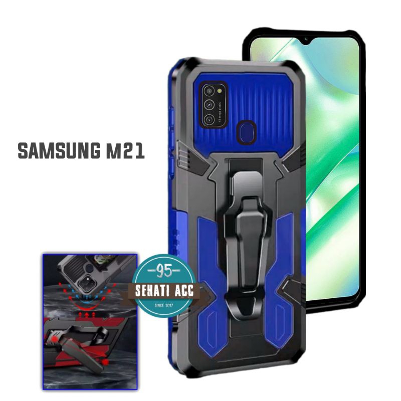 SAMSUNG M21 Casing robot standing klip hard case robot kristal