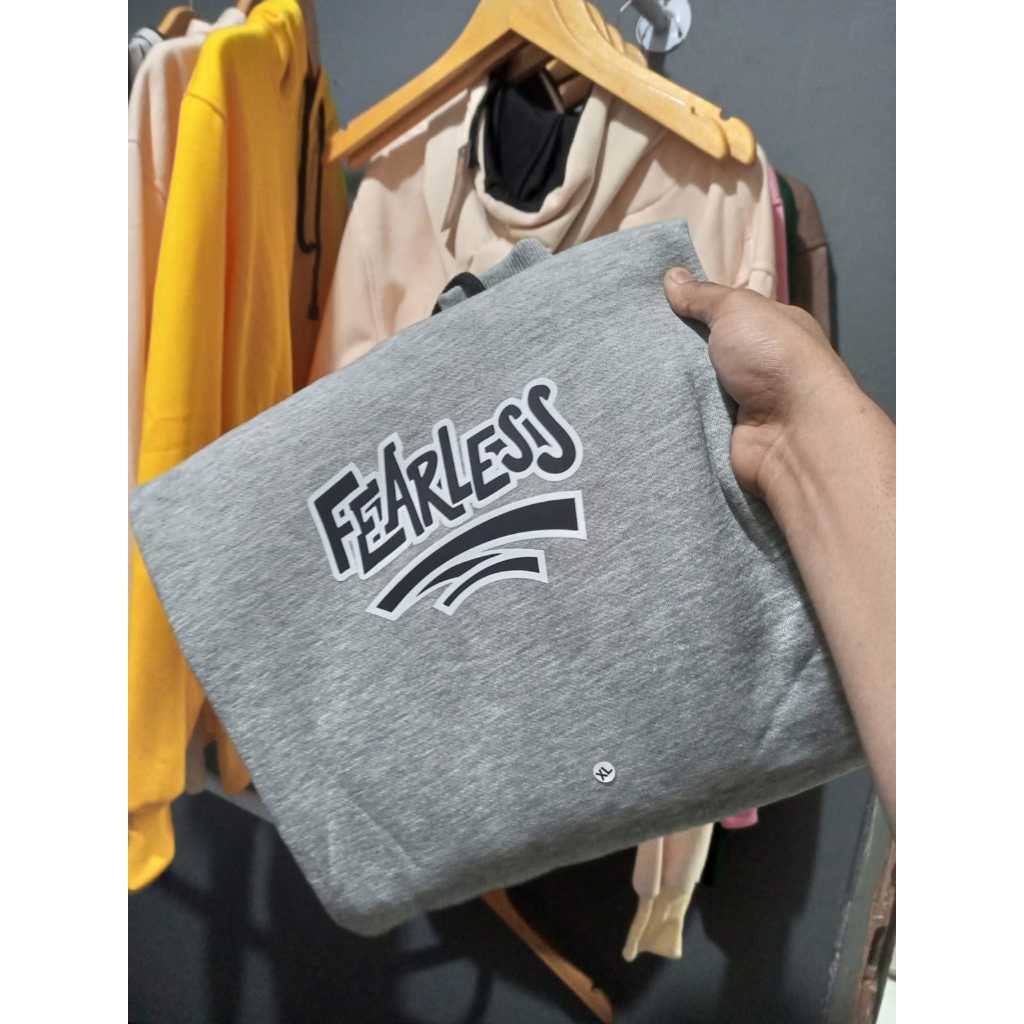 Hoodie Pria Abu Distro Premium Bahan Katun Flece Tebal Gramasi 280