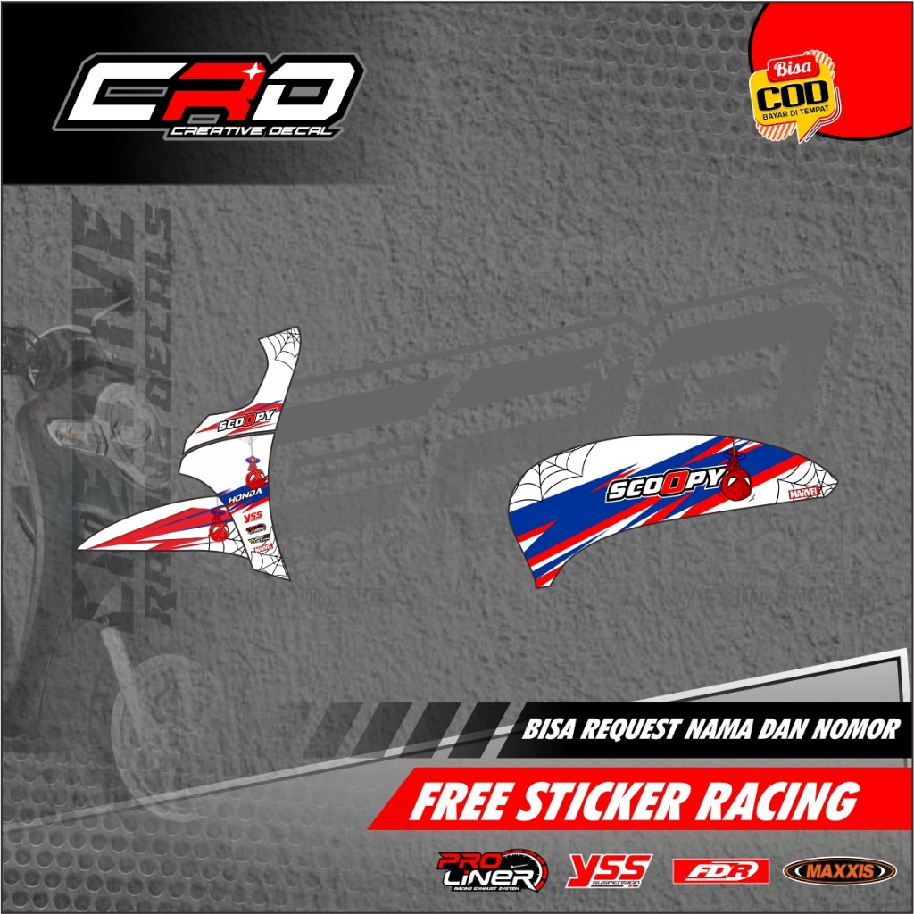 Striping Stiker Scoopy New Desain Terbaru Free Request Custom