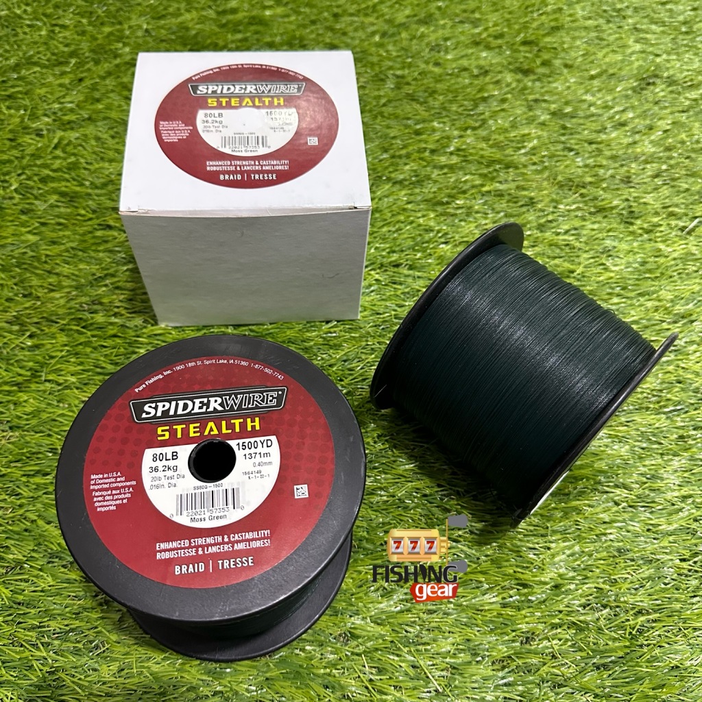 SENAR BENANG PE SPIDERWIRE STEALTH BRAID 80LB 1500YARD MOSS GREEN