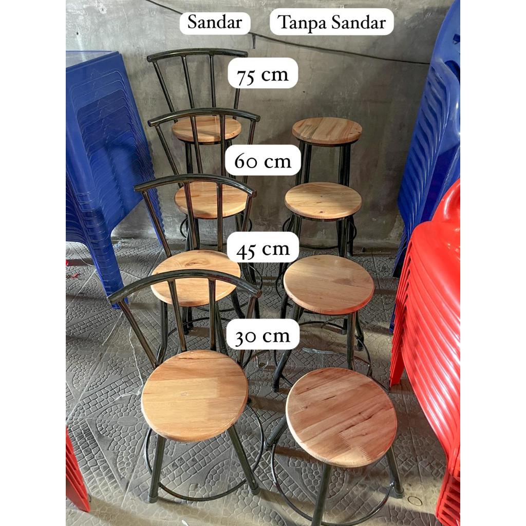 Bangku Bar / Kursi Bar - Kursi Kayu - Kursi besi