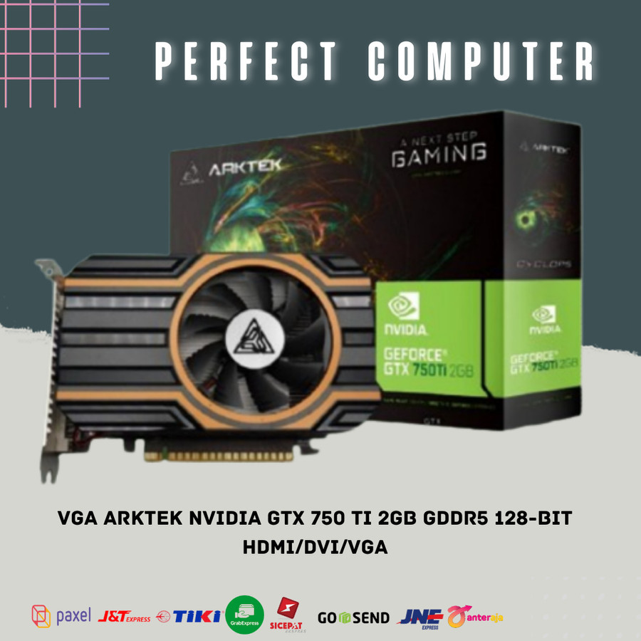 VGA Arktek Nvidia GTX 750 Ti 2GB GDDR5 128-bit HDMI / DVI / VGA