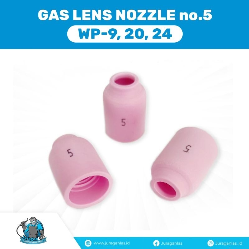 keramik Argon Gas Lens Nozzle No 5 untuk Stang Las Argon Wp-9