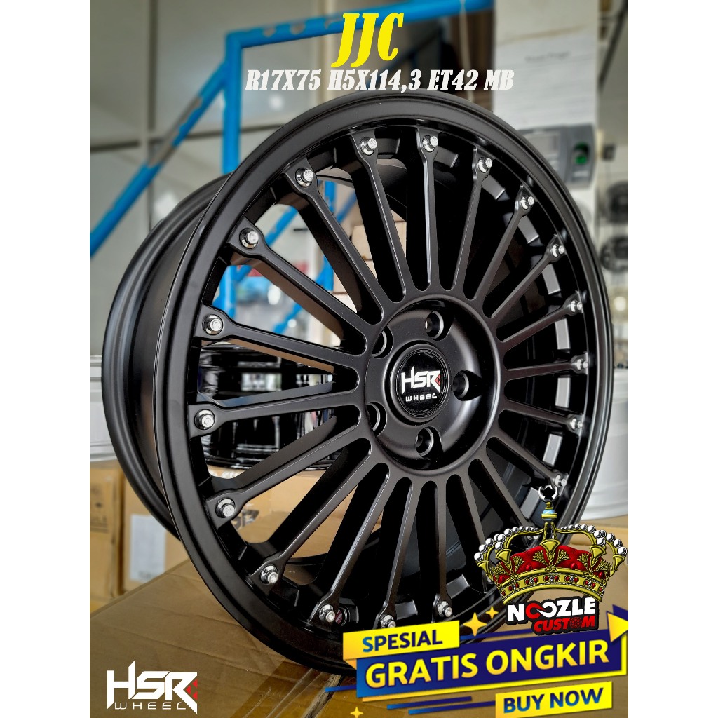 Velg Mobil HSR Ring 17 Lubang 5 PCD 114 Pelek Racing Ertiga Terios BRV Ring 17 Black