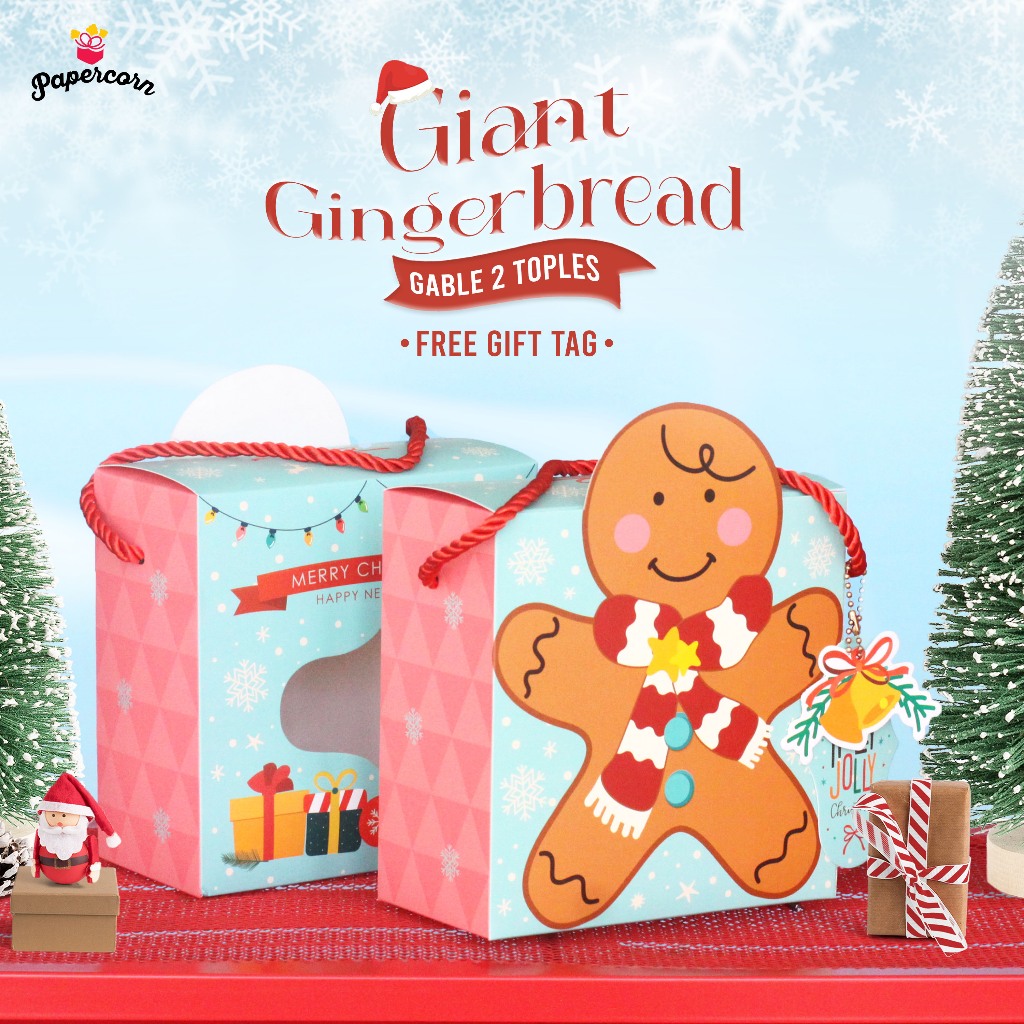 

10 Pc Box Natal - Giant Gingerbread 2 Toples uk 15x7,6x15cm