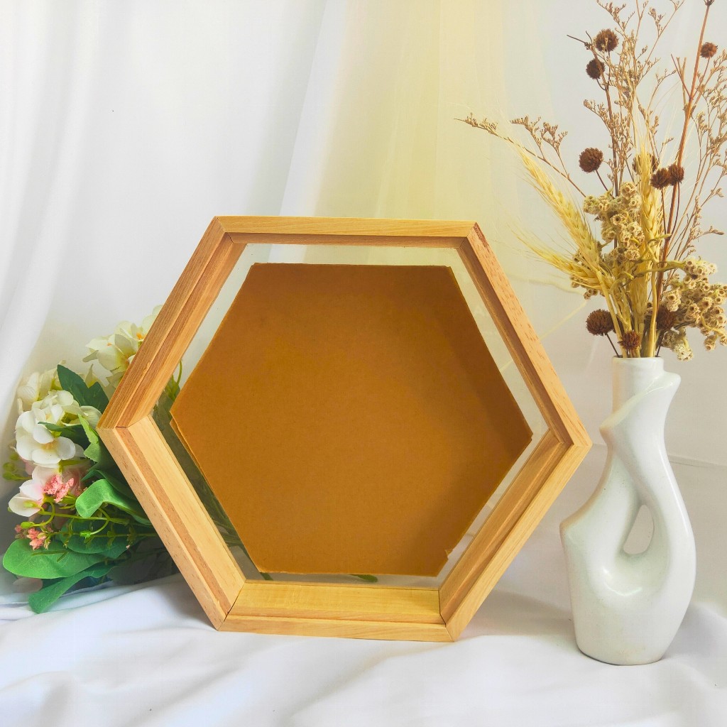 Bingkai Mahar 3D pop up Khusus custom UNTUK JAM HEXAGONAL Diameter 25cm [TANPA TUTUP FRAME]