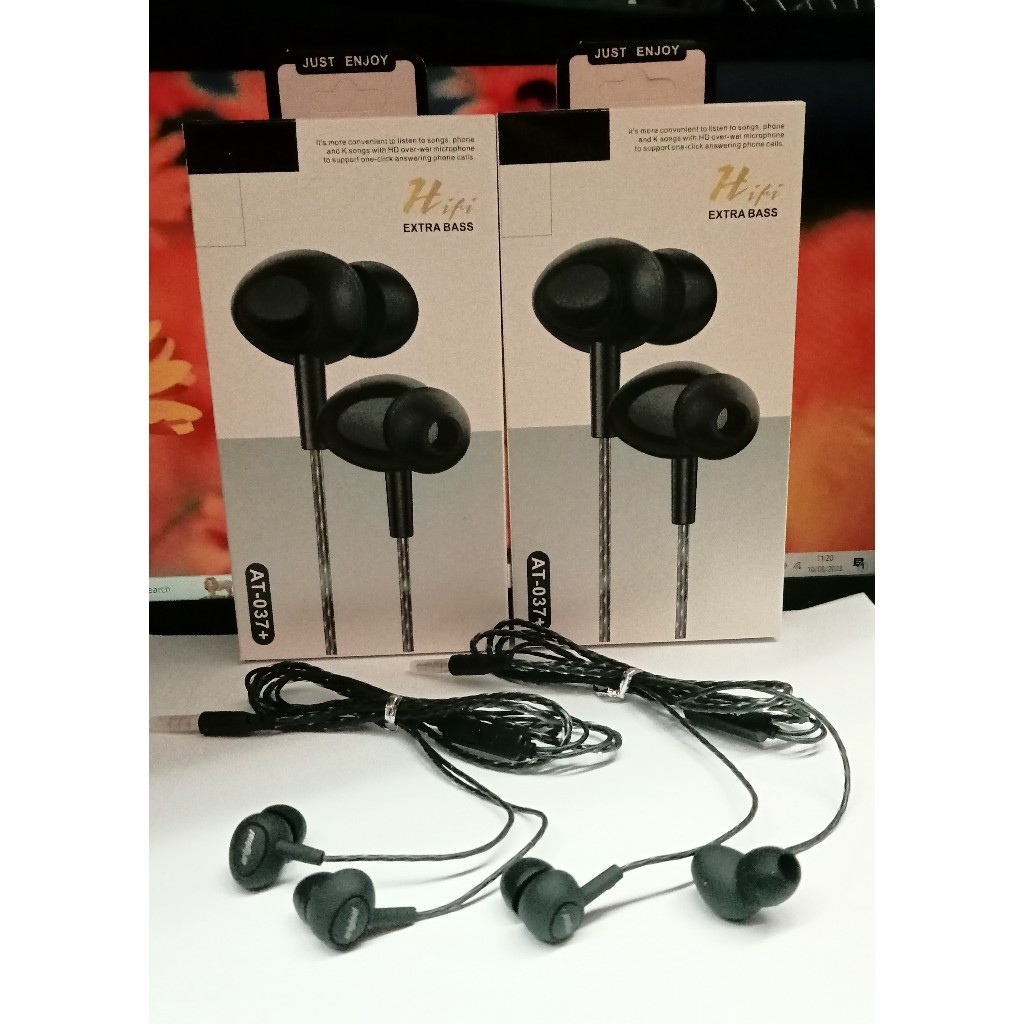 Handsfree AT-037+ Headset Stereo Earphone Extra Bass