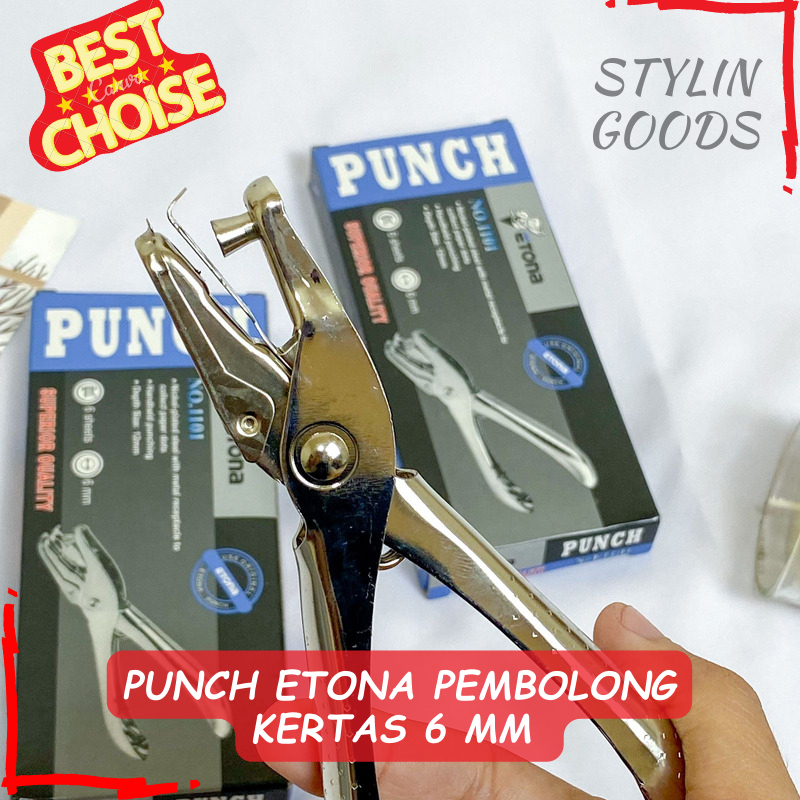 

PEMBOLONG KERTAS MERK ETONA 6 MM ONE SINGLE HOLE PUNCHER KUALITAS PREMIUM TERMURAH READY STOK COD