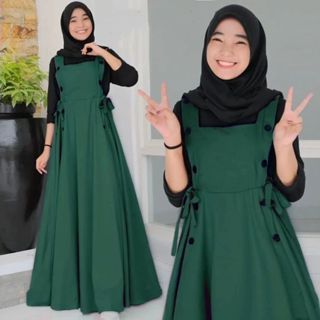 Baju Anak Perempuan NAOMI KIDS OVERALL BO Bahan TOYOBO M L XL Dan XXL Baju Gamis Overall Anak Peremp