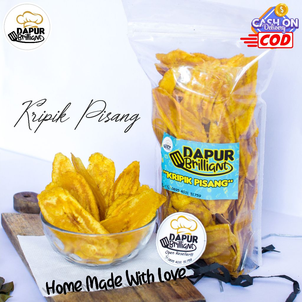 

Kripik Pisang 250 Gram Gurih Renyah Lezat Asli Home Made Halal Dapur Brilliant