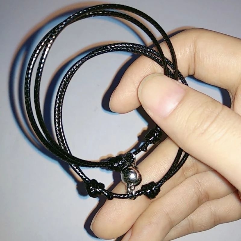[ 2 GELANG ] GELANG COUPLE MAGNET PASANGAN / GELANG TALI HITAM PERSAHABATAN
