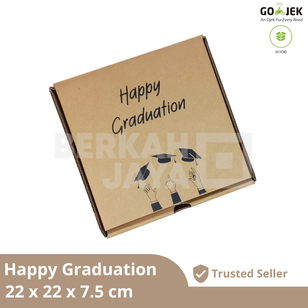 

Happy Graduation 22x22x7.5 cm / Kardus Corrugated / Die Cut / Box Packing Souvenir Pizza / Box / Karton / Kotak / Dus Packing Pizza Hampers Ultah Valentine Anniversary Happy Birthday Graduation Sidang (Kardus Happy Graduation 22 x 22 x 7.5 cm)