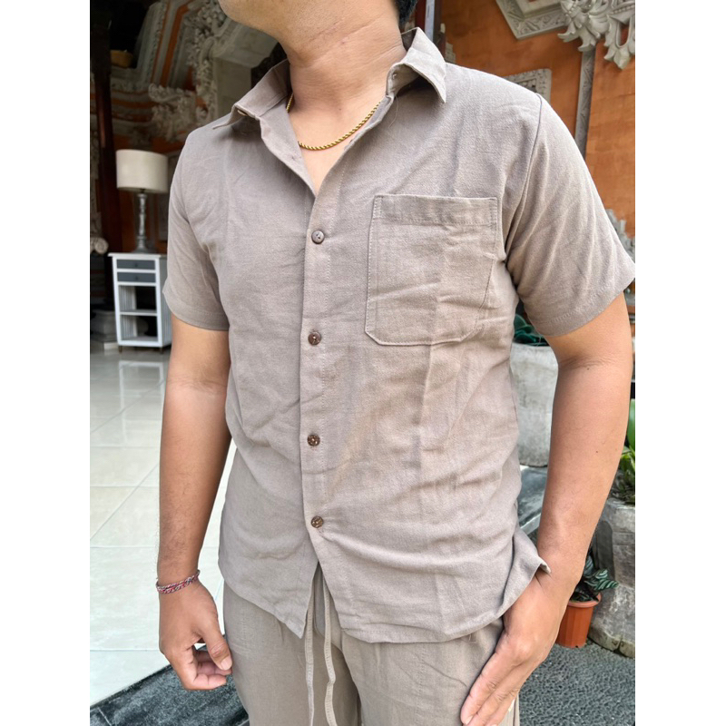 LINEN SHIRT KEMEJA LINEN PRIA
