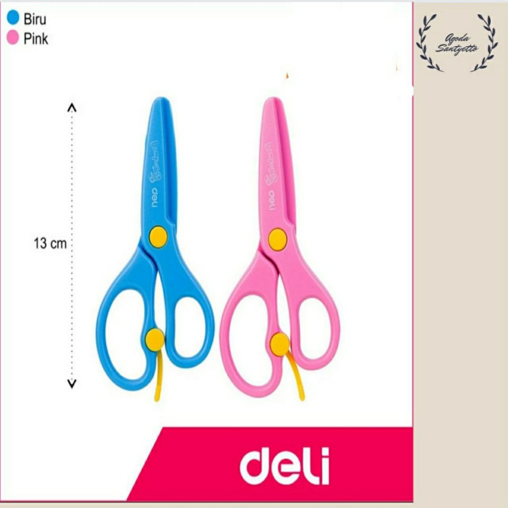 

Gunting anak plastik Deli ED60402 - Merah Muda