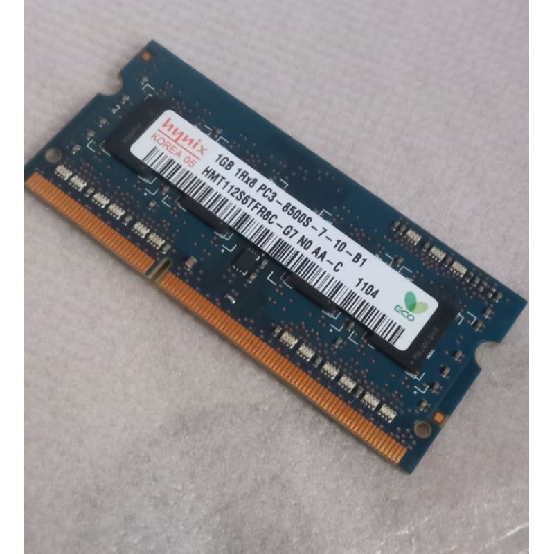 RAM Memory Sodimm Laptop DDR3 Hynix 1Gb 1RX8 PC3-8500S-7-10-B1