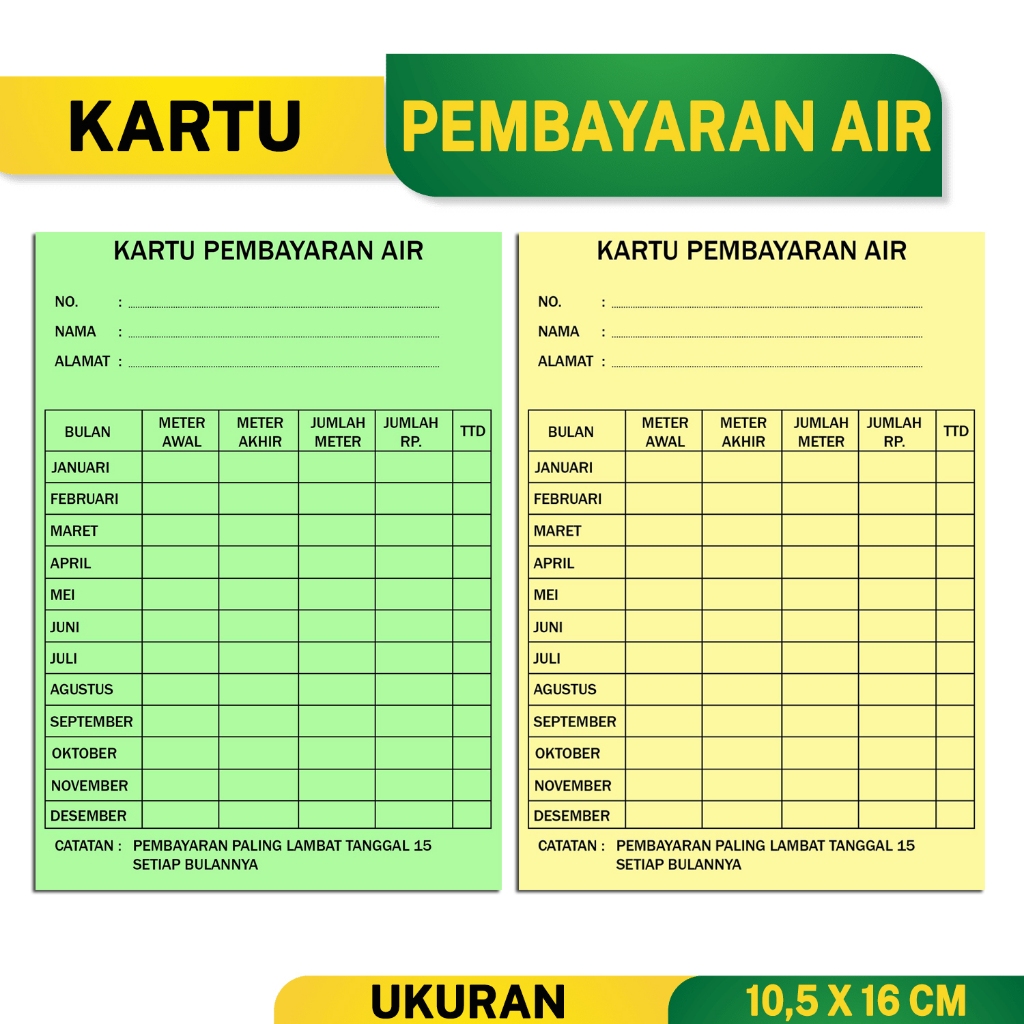 

KARTU PEMBAYARAN AIR UNTUK WARGA
